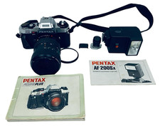 Pentax Program Plus fotocamera reflex 35mm con obiettivo 20/80mm e flash - FUNZIONANTE