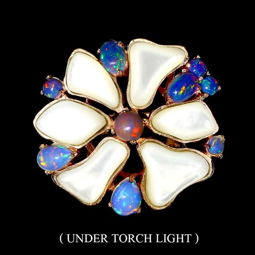 Madre perla anello argento - madre,