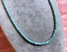 Collana Girocollo Uomo Pietra Naturale Turchese acquamarina rondelle 4mm