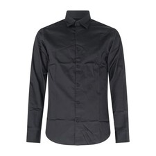 Armani Exchange - Camicia nera con logo ricamato sul fronte per uomo