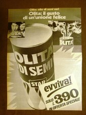 Olio di semi vari Olita Unione felice Pubblicità vintage anni '70