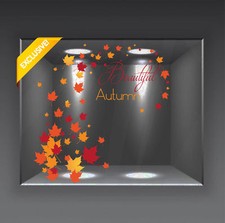 adesivi vetrine foglie autunno