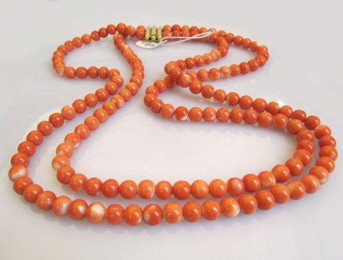 Collana doppio filo corallo - collana,