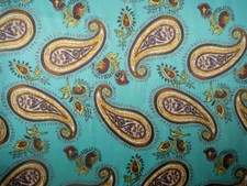 Paisley 100% seta turchese/oro