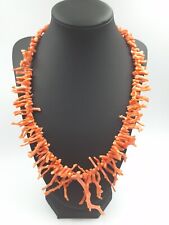 COLLANA IN ARGENTO 925 FRANGIA  CORALLO ROSA PELLE D'ANGELO MEDITERRANEO  DONNA 