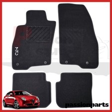 TAPPETI ALFA ROMEO MITO IN MOQUETTE CON RICAMO E 4 FISSAGGI TAPPETINI 4 PZ  