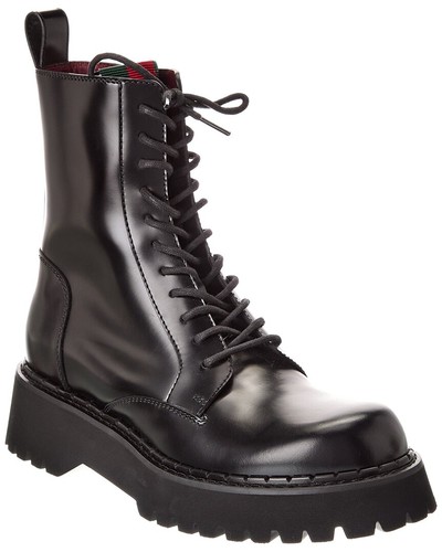 Gucci leather boot men - gucci,