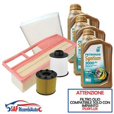 Kit Tagliando Fiat Punto 188 1.3 Multijet + Olio Petronas 5W40 (imp. Purflux)