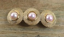 Fendi Barrette Faux Pearl Gold