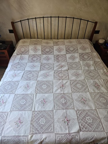Coperta vintage ricamata - vintage,