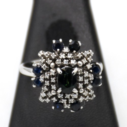Anello zaffiri diamanti - anello,