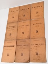 LOTTO 9 LIBRETTI ANTICHI 1936 opera BELLINI DONIZETTI ROSSINI HàLEVY ED A.BARION