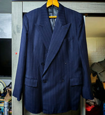 blazer gangster db navy vintage anni 40 sartoriale classico tutto pettinato 38R