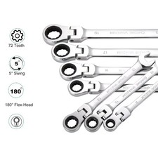 Set di 7 Chiavi inglesi a Cricchetto , 8–19mm Acciaio Cromo