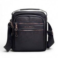 Borsello Baci e Abbracci  Uomo Borsa Tracolla Multi tasche Porta Regolabile Nero