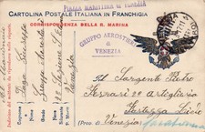 VENEZIA 1917 - FRANCHIGIA MILITARE REGIA MARINA / GRUPPO AEROSTIERI DI VENEZIA -