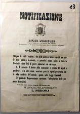 23 Manifesto  Viterbo 1863 Revoca mattazione e vendita maiali a porchetta