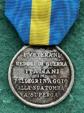 Medaglia Veterano Reduci Guerra Pellegrinaggio Tomba Superga Carlo Alberto