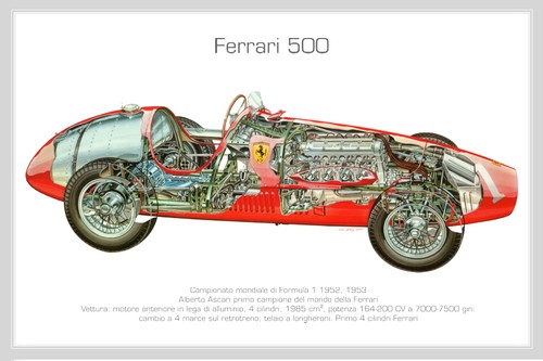 Ferrari 500 cutaway - 500,