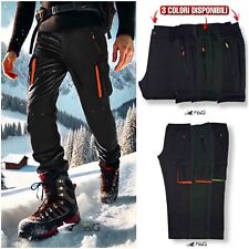 PANTALONE TERMICO TASCHE FLUO TECNICO INVERNALE TREKKING NEVE SCI MONTAGNA SPORT