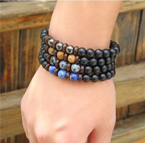 Bracciale uomo perle - , pietre