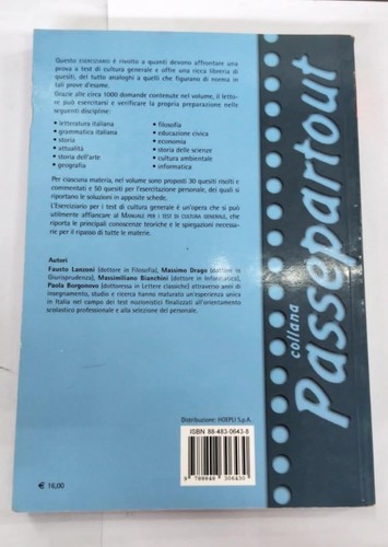Eserciziario test cultura - eserciziario,