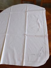 LENZUOLO MATRIMONIALE E FEDERE MISTO LINO RICAMATO A MANO CON CIFRE SUI BORDI