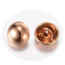 5 Bottoni Asta Metallo Dorato