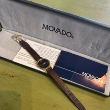 Movado museum quartz gold case - museum,