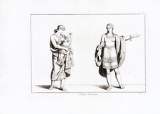 BARTOLOMEO PINELLI , FEMMINE AMERI CANE ,  GRANDE  ACQUAFORTE, pubb. 1809