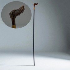 Bastone da per passeggio vintage In legno stile antico con manico testa Cane  