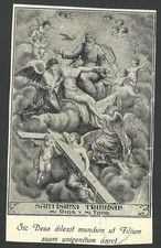Estampa antigua de la Santissima Trinidad andachtsbild santino holy card santini