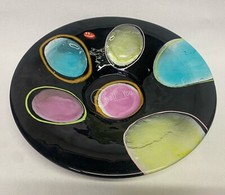 Centrotavola nero in vetro di Venezia Albatros made in Italy 29x5,5 cm arredo