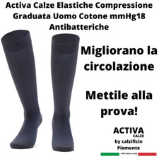 Activa Calze Elastiche Compressione Graduata Uomo Cotone mmHg18 Azione Riposante