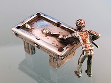 Miniatura in argento 925, CHIMERA ORO, giocatore di biliardo