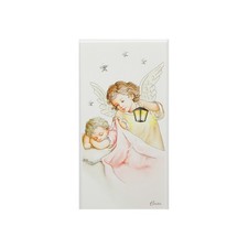 Icona Angelo rosa 6x12 cm con
