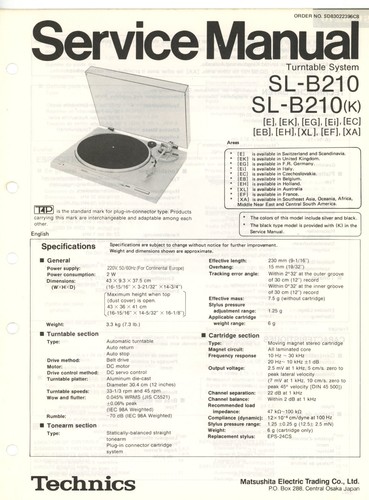 Technics manuale servizio - di,