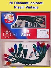 Luci di Natale Serie 20 Diamanti Colorati Piselli incandescenza Vintage U193