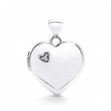 9ct Oro Bianco Forma Cuore