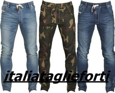 Taglie Forti Uomo Jeans Pantalone Elasticizzato con Elastico Vita Fino Taglia 70