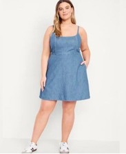 Mini abito denim vecchio navy