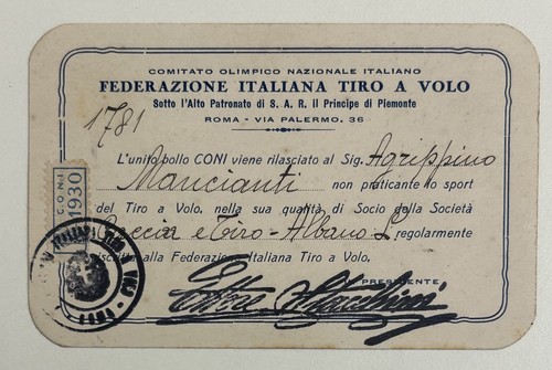 1930 tessera sport - 1930,