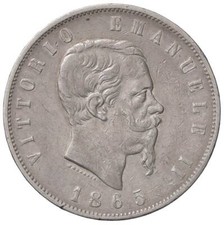 r50_48) Regno Vittorio Emanuele II (1861-1878) 5 Lire 1865 Napoli 