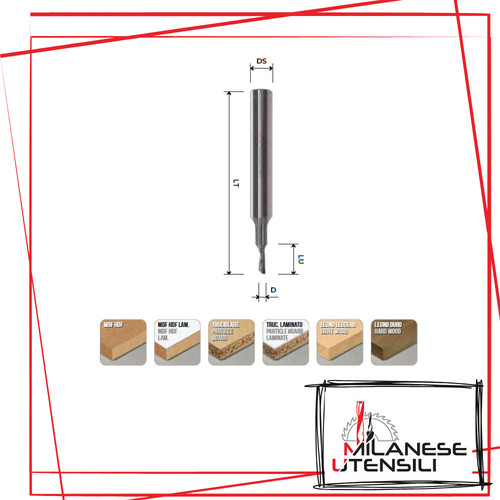 Fresa elicoidale ø2x6x50 - fresa,