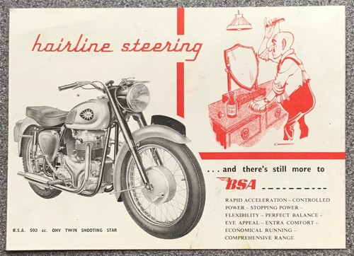 Cartolina bsa 500cc ohv - cartolina,