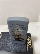 ZIPPO LIGHTER AMERIGO VESPUCCI RARISSIMO SLIM  GRIGIO  NUOVO NEW ANNO 1991