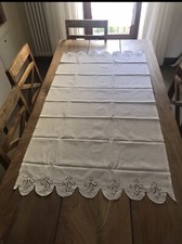 Asciugamano Oppure Runner Antico Misto Lino Intaglio Fatto A Mano  Inizi 900