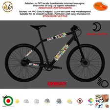 Kit adesivi vinile riflettente telaio bicicletta mtb bomb cartoon reflective