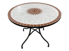 TAVOLO ROCK MOSAICO D.CM.100xH75 TAVOLI ARREDO GIARDINO ARREDAMENTO ESTERNO