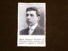 WW1 Prima Guerra Mondiale 1914 - 1918 Caduto Federico Paoletti di Perugia